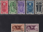 UT830 - 1933 - Anno Santo, serie completa di Posta Ordinaria + Posta Area usata con annulli originali. (345/349 + A54/55).