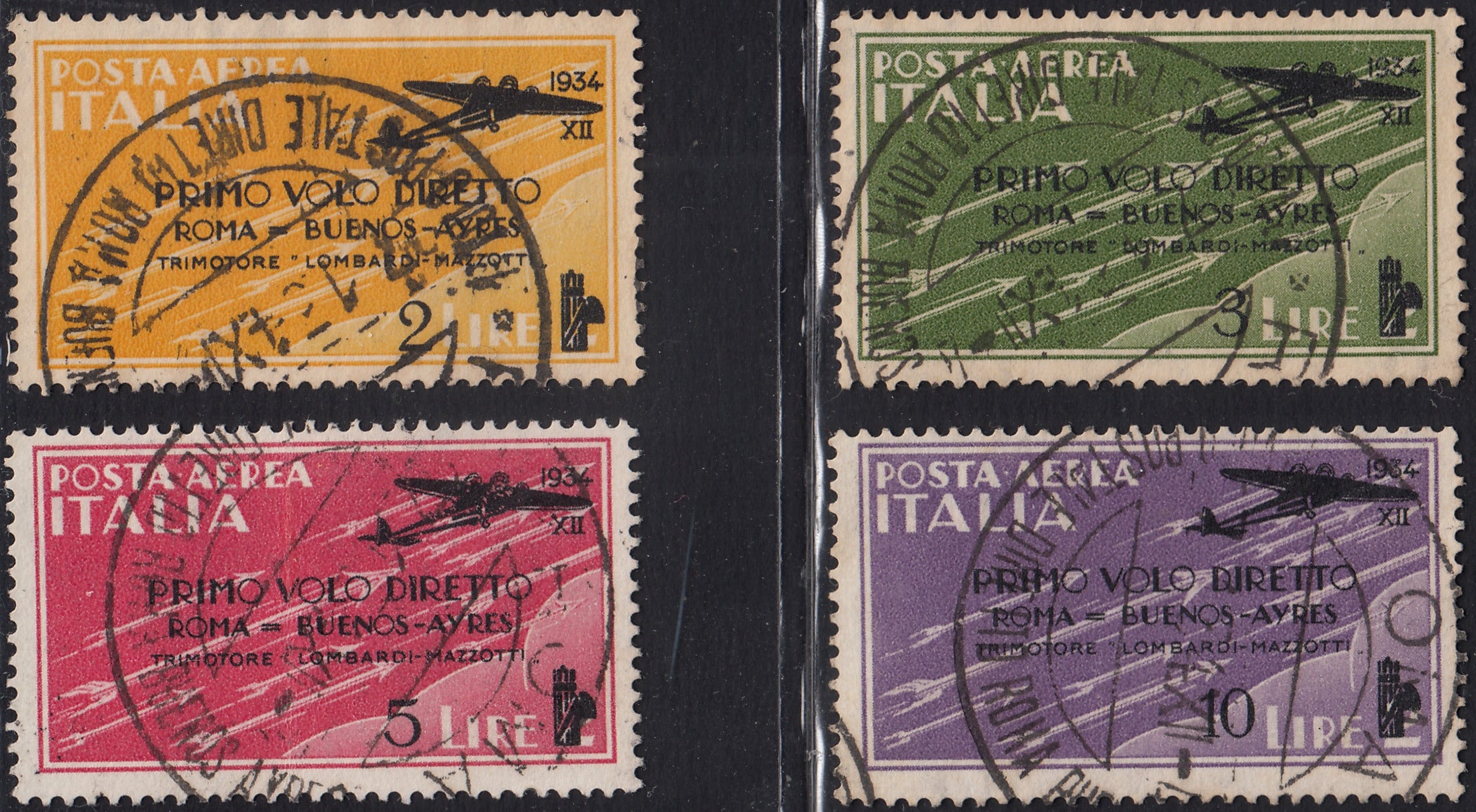 1930 – Virgilio, Ten cuttings of an advertising poster on thick cardboard with a perforated impression printed in black in the outline and diagonally the wording SAGGIO in block capitals.