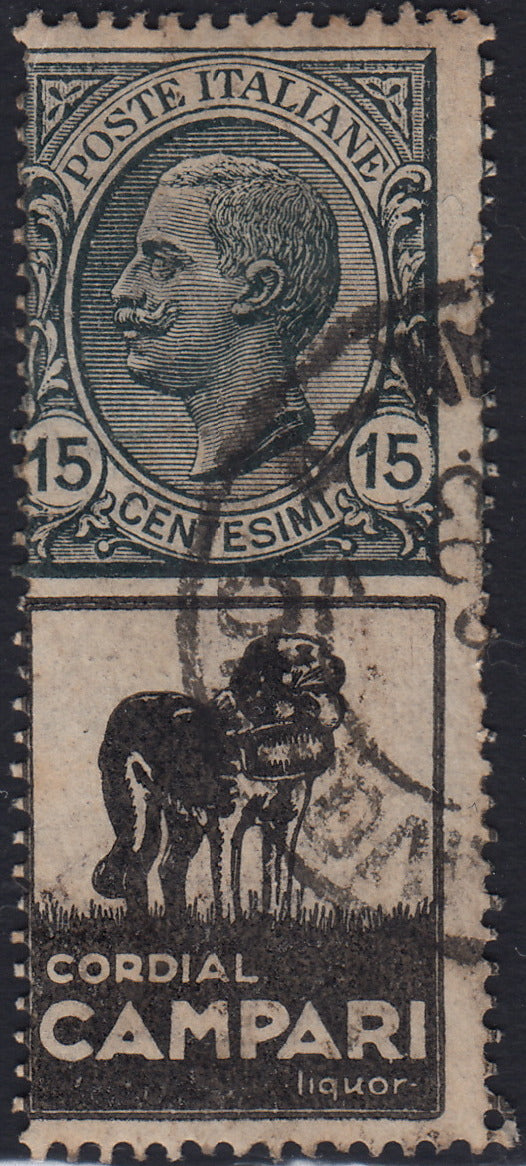 Kingdom of Italy, advertising issues, c. 25 light blue and brown "Piperno" new with intact rubber (6)