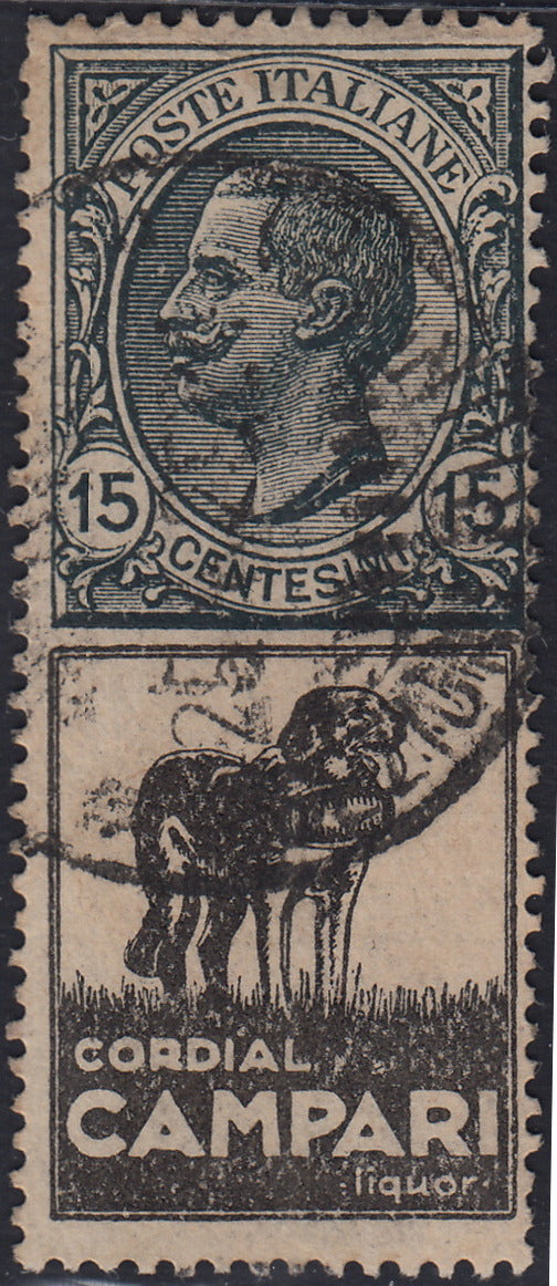 Kingdom of Italy, advertising issues, c. 25 light blue and brown "Piperno" new with intact rubber (6)