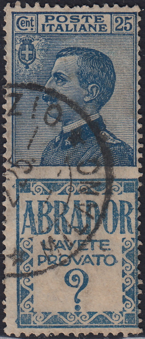 Kingdom of Italy, advertising issues, c. 25 light blue and brown "Piperno" new with intact rubber (6)