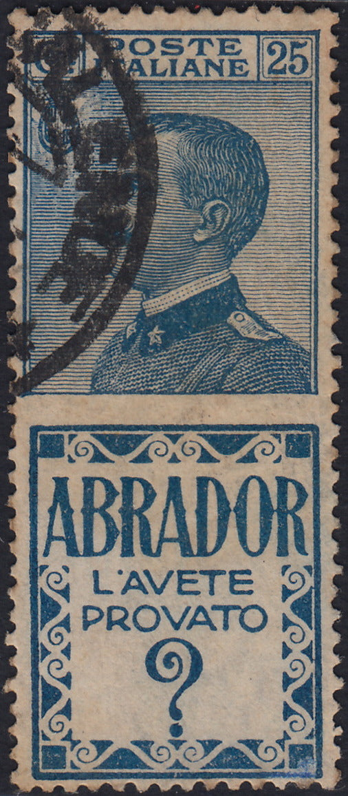 Kingdom of Italy, advertising issues, c. 25 light blue and brown "Piperno" new with intact rubber (6)