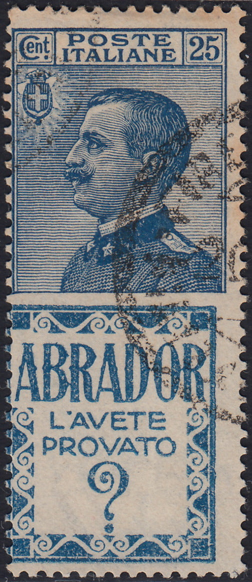 Kingdom of Italy, advertising issues, c. 25 light blue and brown "Piperno" new with intact rubber (6)