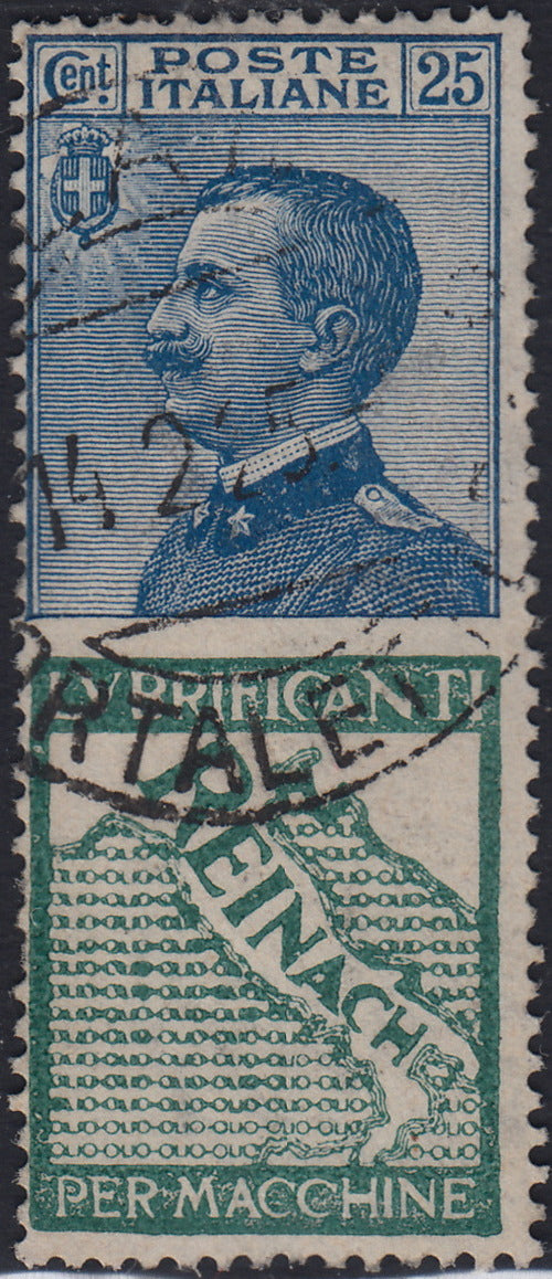 Kingdom of Italy, advertising issues, c. 25 light blue and brown "Piperno" new with intact rubber (6)