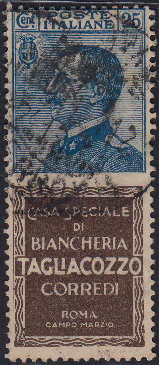 Kingdom of Italy, advertising issues, c. 25 light blue and brown "Piperno" new with intact rubber (6)