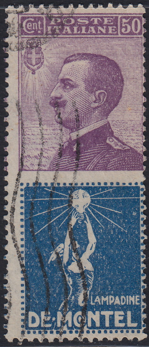 Kingdom of Italy, advertising issues, c. 25 light blue and brown "Piperno" new with intact rubber (6)