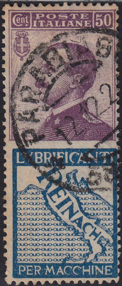 Kingdom of Italy, advertising issues, c. 25 light blue and brown "Piperno" new with intact rubber (6)