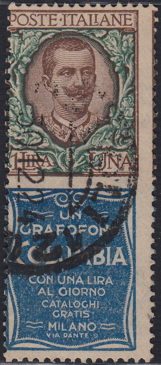 Kingdom of Italy, advertising issues, c. 25 light blue and brown "Piperno" new with intact rubber (6)