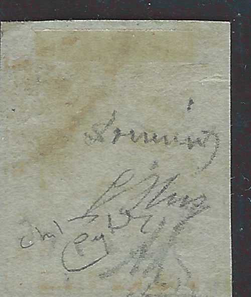 UT961 - 1851 - Leone di Marzocco, 1 soldo bistro arancio su carta grigia e filigrana corona usato (2d)