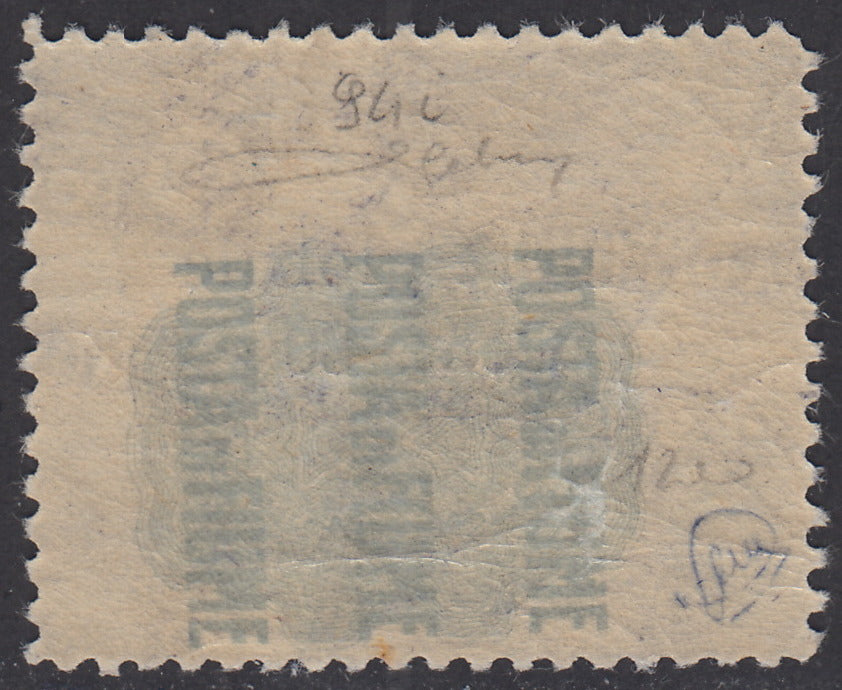 V130 - 1920 - Valore Globale, c. 80 violetto soprastampa fortemente spostata in due direzioni, nuovo gomma integra (94i)