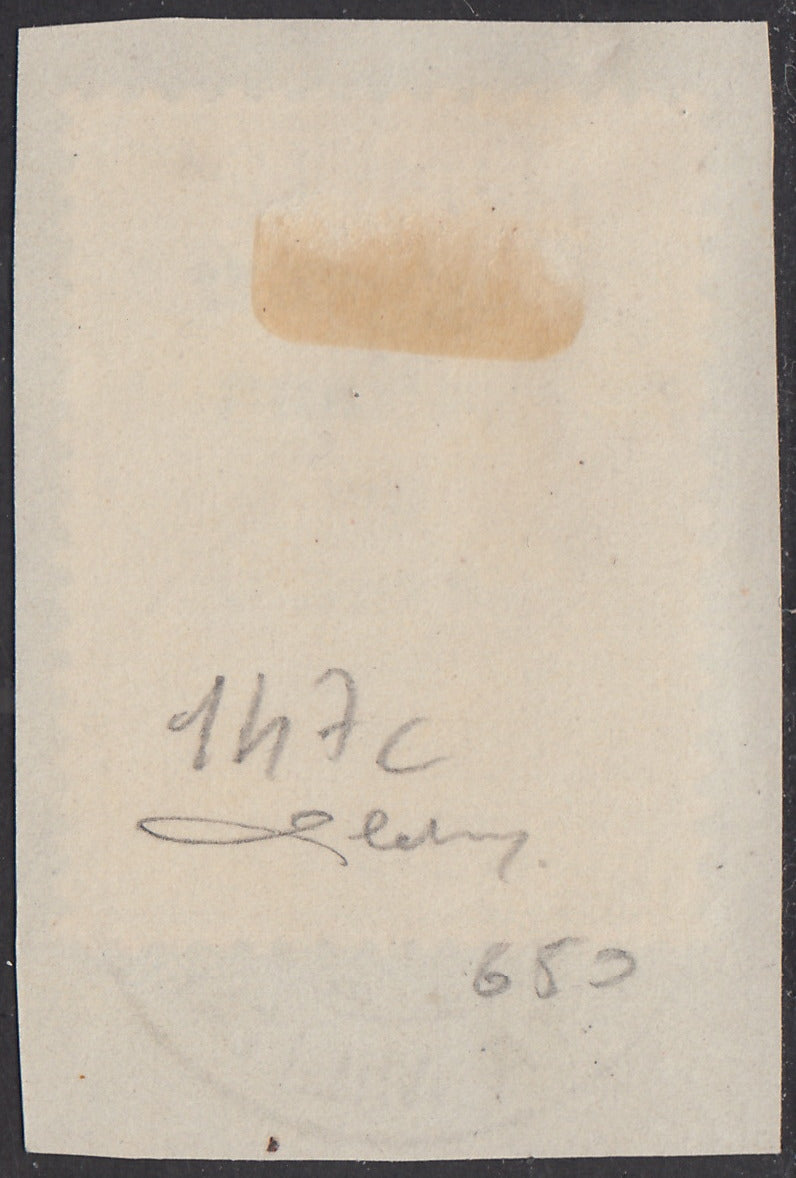 V146 - 1920 - Legionaries of Fiume with overprint Italian Regency of Carnaro, complementary values ​​c. 25 indigo with variety "without Regency emblem on the reverse" used (147c)