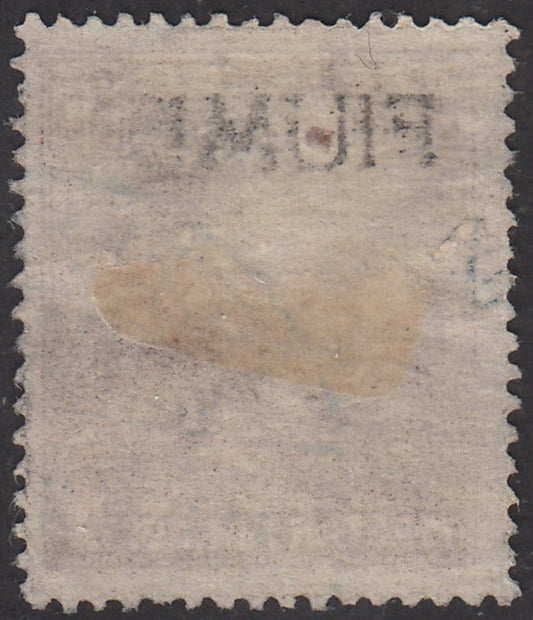 V161 - 1918 - Stamp of Hungary from the Reapers series, 35 red brown filler with FIUME machine overprint strongly shifted at the top, used (12f)