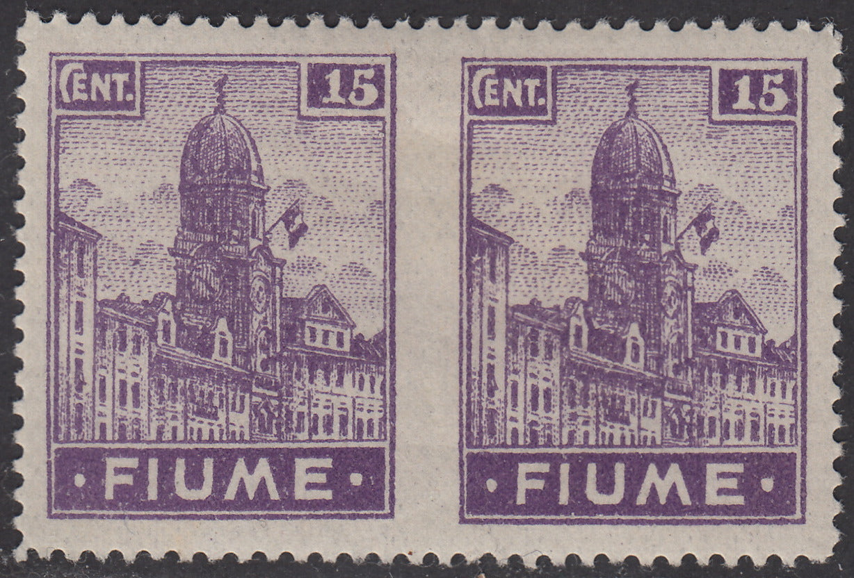 ZZ760 - Hungarian stamp from the Reapers series, 6 blue-green fillers with FUME (instead of FIUME) overprint, new (7d)