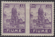 V22 - 1919 - Allegorie, carta tipo "C" c. 15 violetto coppia orizzontale non dentellata al centro nuova (C36h)