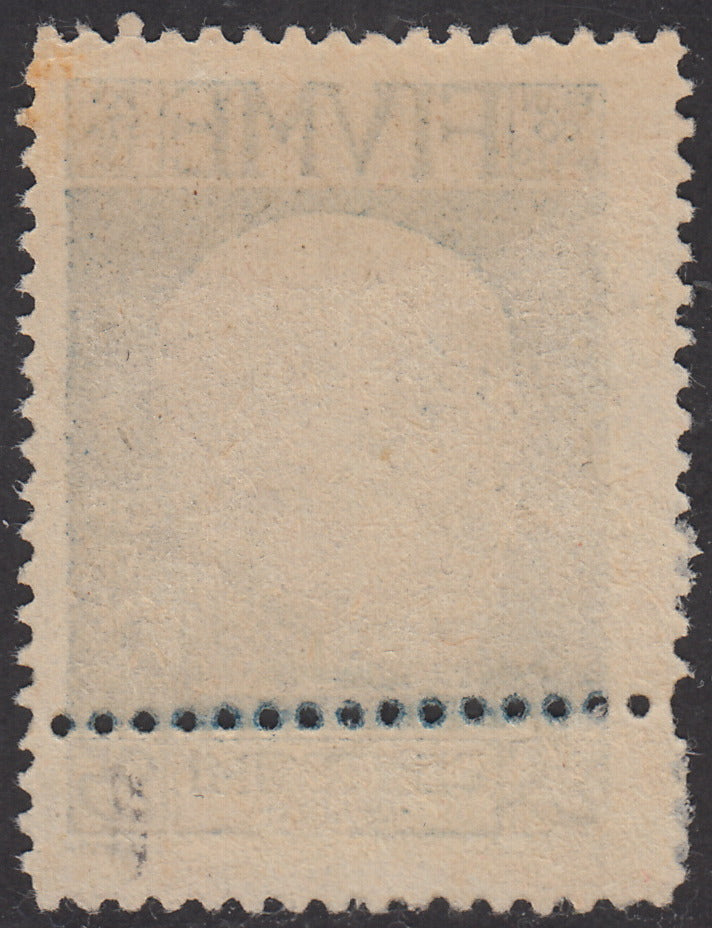 V301 - 1920 - Effigie di Gabriele d'Annunzio c. 25 azzurro con doppia dentellatura orizzontale nuovo senza gomma (117t)