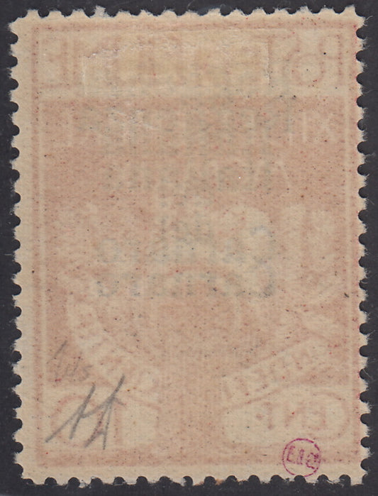 V341 - 1920 - Legionaries of Fiume, c. 10 carmine overprinted Italian Regency of Carnaro, example with double overprint, new with rubber (134c)
