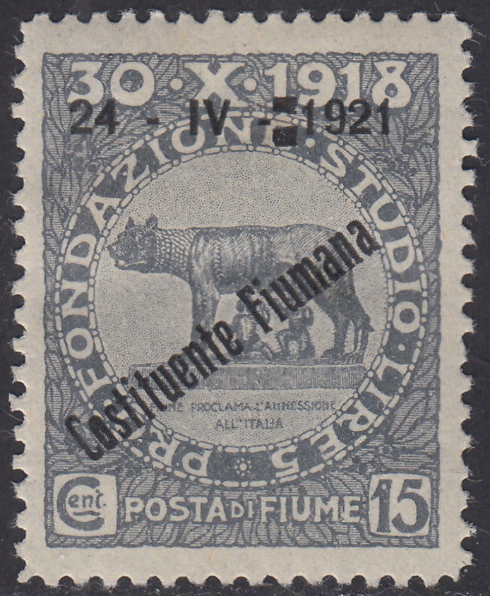 ZZ760 - Hungarian stamp from the Reapers series, 6 blue-green fillers with FUME (instead of FIUME) overprint, new (7d)