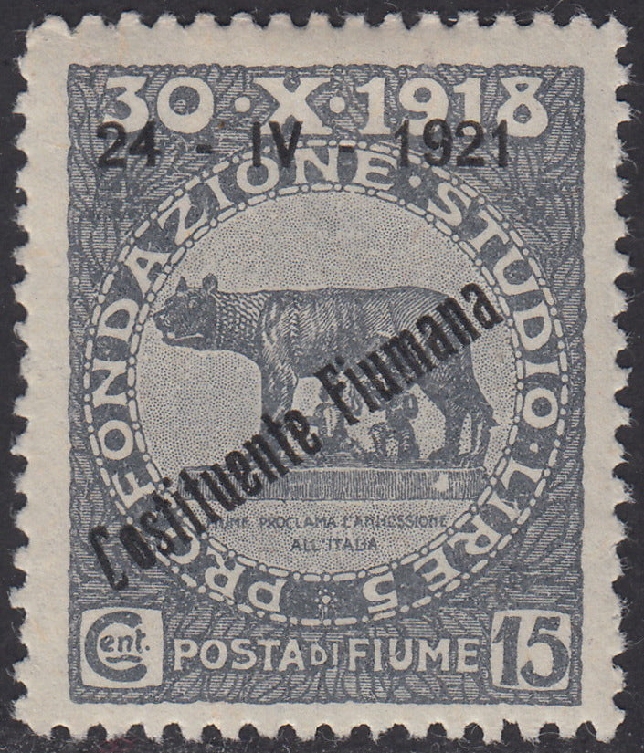 ZZ760 - Hungarian stamp from the Reapers series, 6 blue-green fillers with FUME (instead of FIUME) overprint, new (7d)