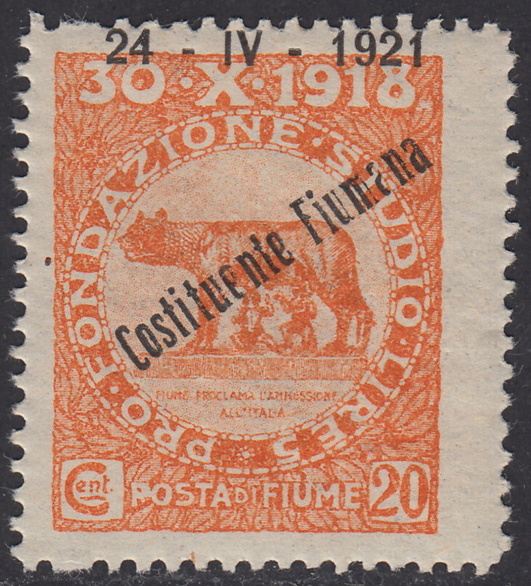 ZZ760 - Hungarian stamp from the Reapers series, 6 blue-green fillers with FUME (instead of FIUME) overprint, new (7d)