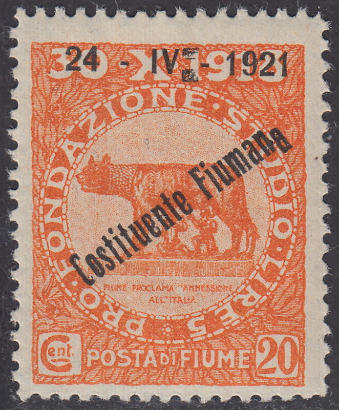 ZZ760 - Hungarian stamp from the Reapers series, 6 blue-green fillers with FUME (instead of FIUME) overprint, new (7d)