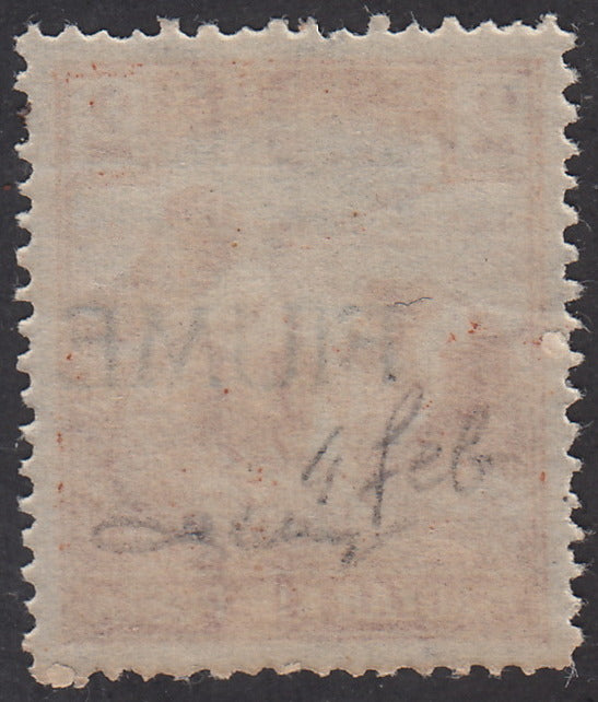 V57 - 1918 - Postage stamp of Hungary from the Reapers series, 2 yellow-brown fillers with machine overprint strongly shifted to the right, new with gum (4 Feb)