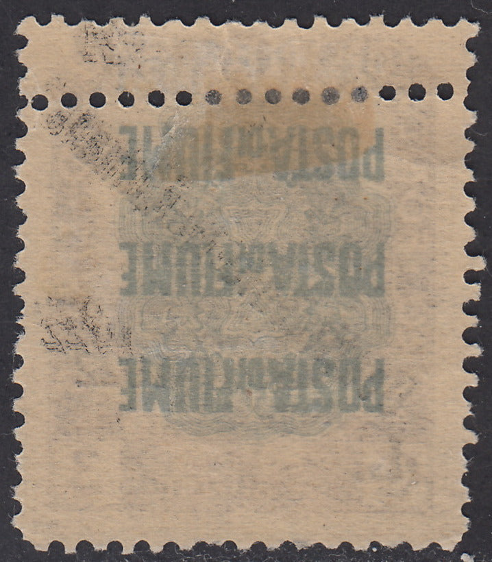 V644 - 1922 - Costituzione Fiumana L. 3 bruno oliva con doppia dentellatura orizzontale nuovo con gomma (188x)