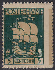 V646 - 1923 - San Vito e Soggetti Vari c. 5 verde con tinta del fondo spostata nuovo con gomma integra (190e)