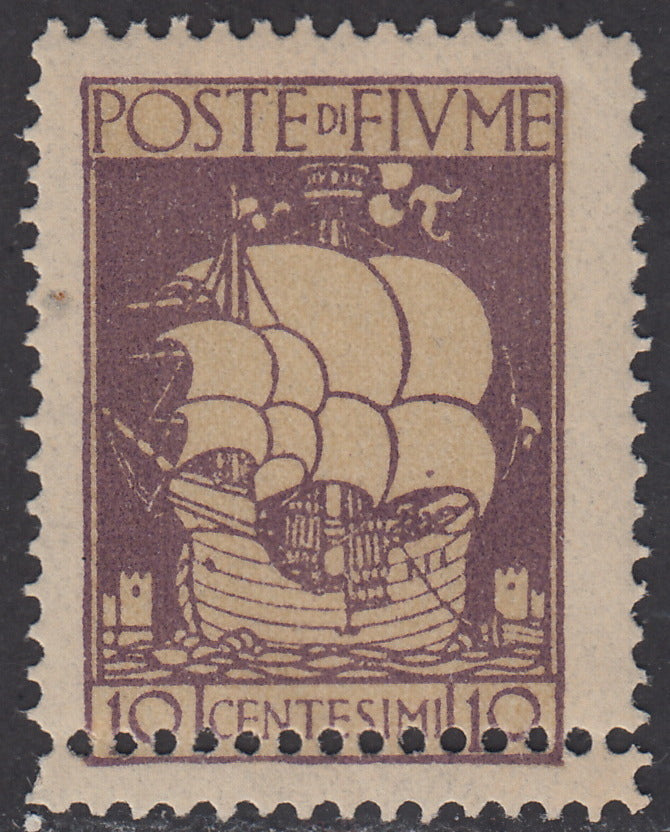 V649 - 1923 - San Vito e Soggetti Vari c. 10 violetto con doppia dentellatura orizzontale nuovo con gomma (191k)