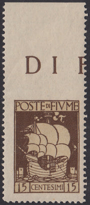 V652 - 1923 - San Vito e Soggetti Vari c. 15 nruno non dentellato in alto nuovo con gomma (192g)