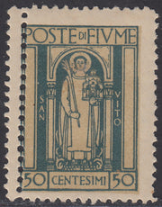 V656 - 1923 - San Vito e Soggetti Vari c. 50 azzurro chiaro con doppia dentellatura verticale nuovo con gomma (196k)