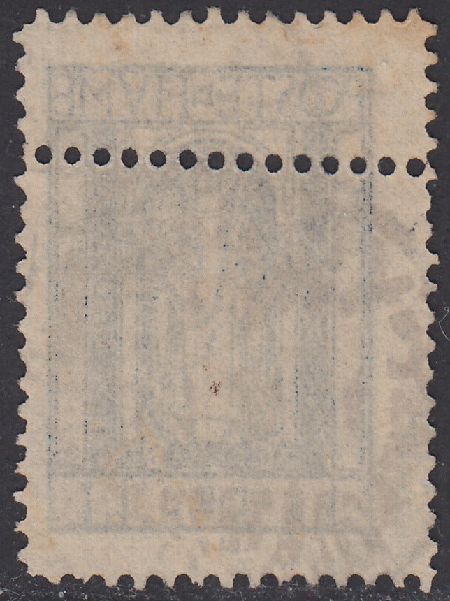 V657 - 1923 - San Vito e Soggetti Vari L. 1 azzurro con doppia dentellatura orizzontale usato (198k)