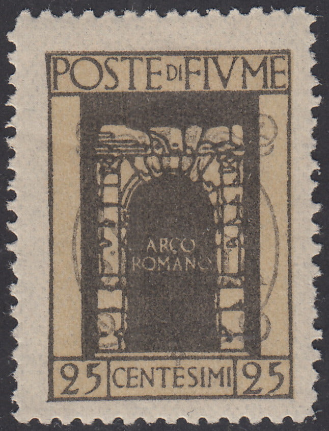 V685 - 1924 - San Vito e Soggetti vari, emissione soprastampata "REGNO D'ITALIA", c. 25 grigio con soprastampa evanescente nuovo con gomma originale (206kc)