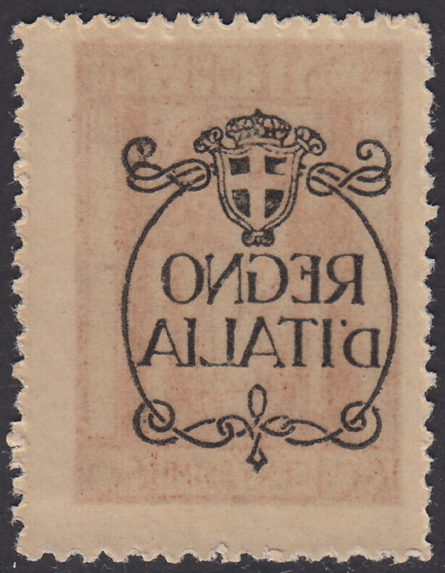 V693 - 1924 - San Vito e Soggetti vari, emissione soprastampata "REGNO D'ITALIA", c. 60 carminio con decalco della soprastampa nuovo con gomma originale (209p)