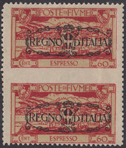 ZZ760 - Hungarian stamp from the Reapers series, 6 blue-green fillers with FUME (instead of FIUME) overprint, new (7d)