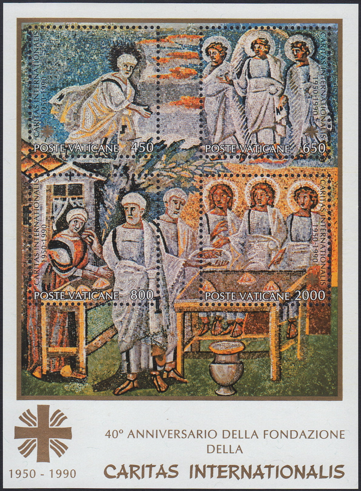 VAT19 - 1990 - Caritas Internationalis, foglietto di 4 esemplari nuovi gomma integra (F15)