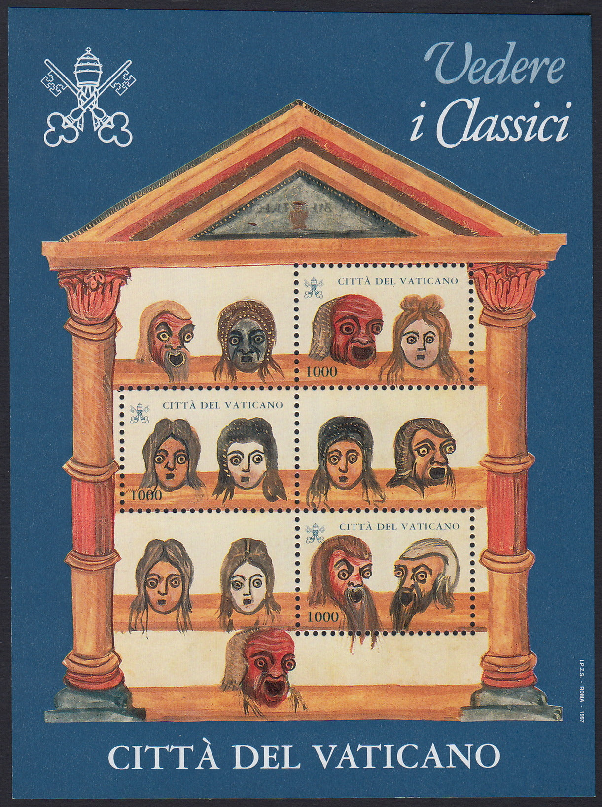 VAT23 - 1997 - Vedere i Classici, foglietto di tre esemplari nuovi gomma integra (F23)