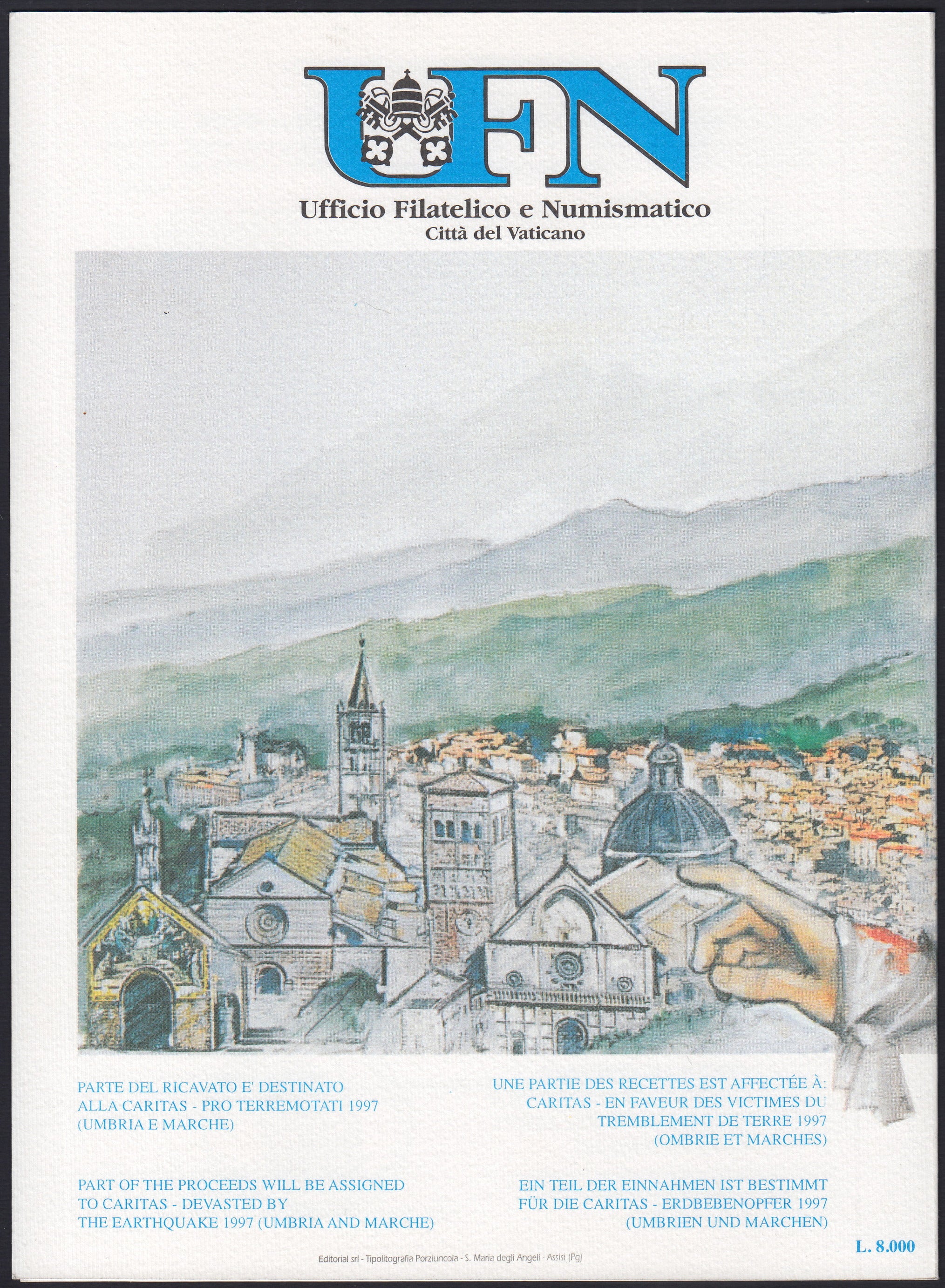 VAT38 - 1997 - Foglietto "CARITAS" in libretto Pro Terremotati 1997 (F25)