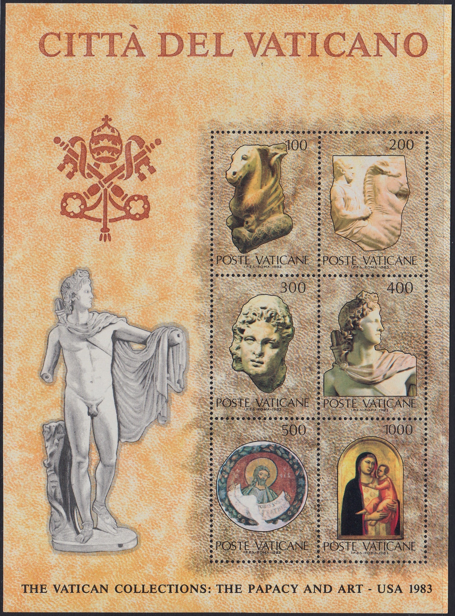 VAT41 - 1983 - Collezioni vaticane d'Arte in america, seconda serie, foglietto da sei esemplari nuovo gomma integra (6)