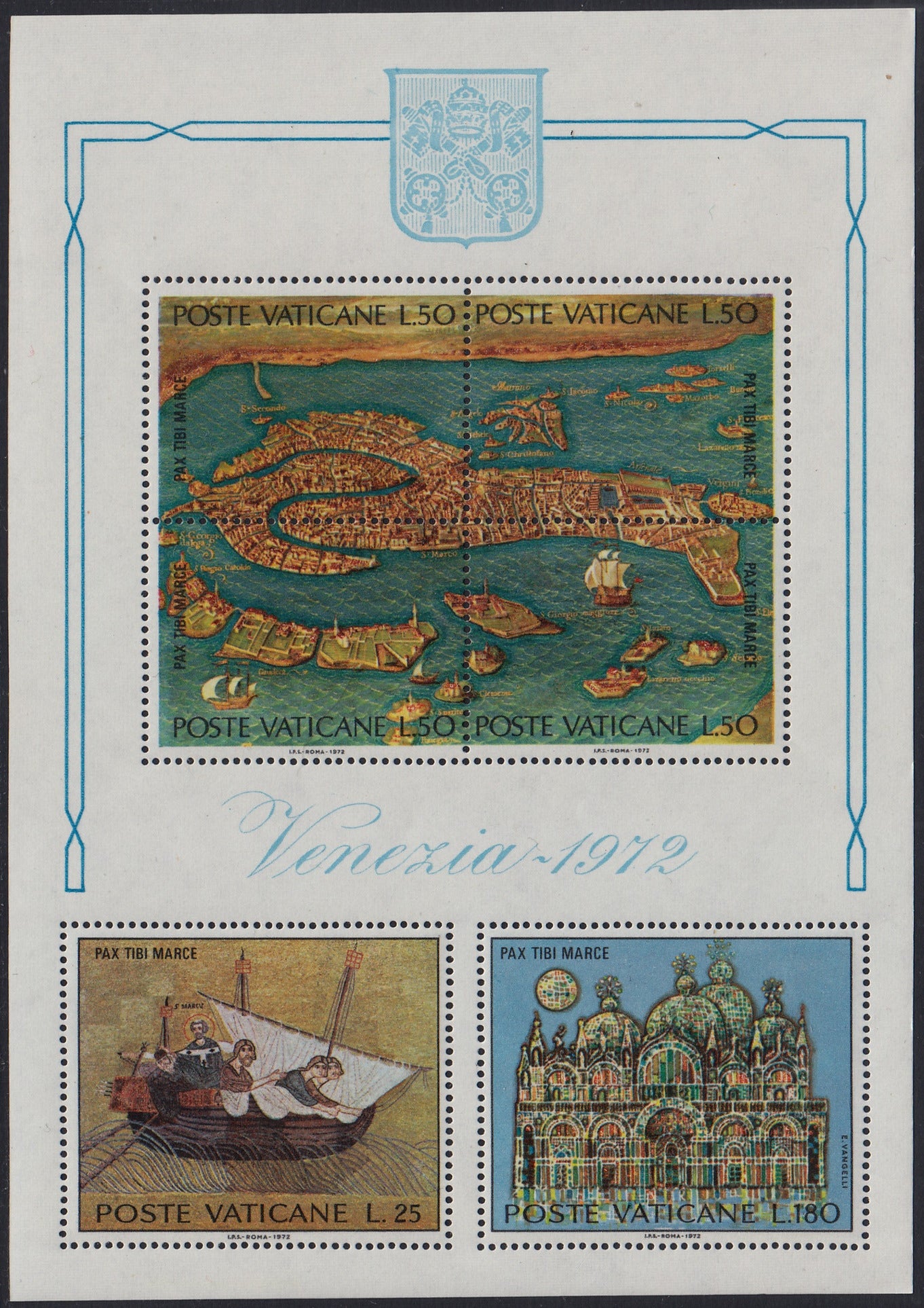 VAT45 - 1972 - Venezia 1972, foglietto di sei valori nuovo gomma integra (F3)