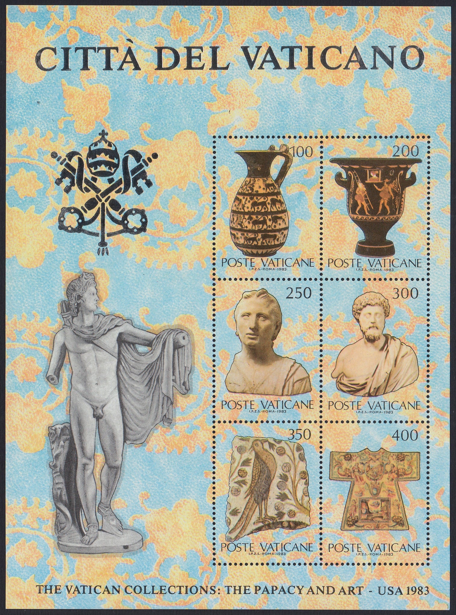 VAT49 - 1983 - Collezioni vaticane d'Arte in america, prima serie, foglietto da sei esemplari nuovo gomma integra (5)