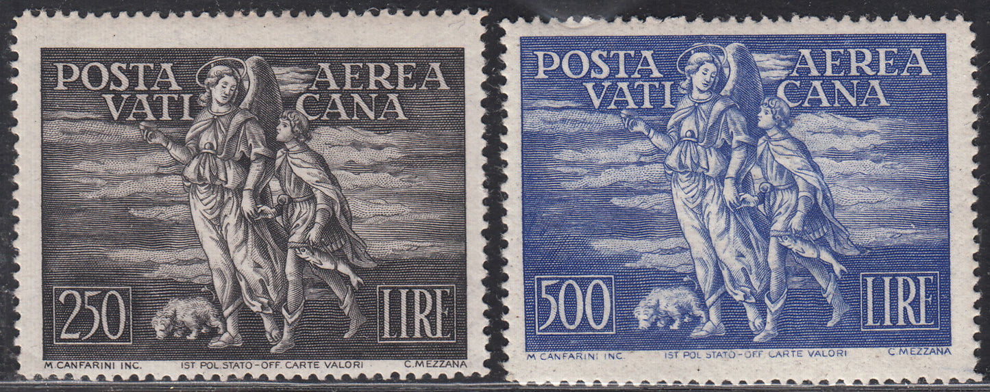 Vat5 - 1948 - Posta Aerea, "Arcangelo e Tobiolo" serie completa nuova con gomma integra (A16/17)