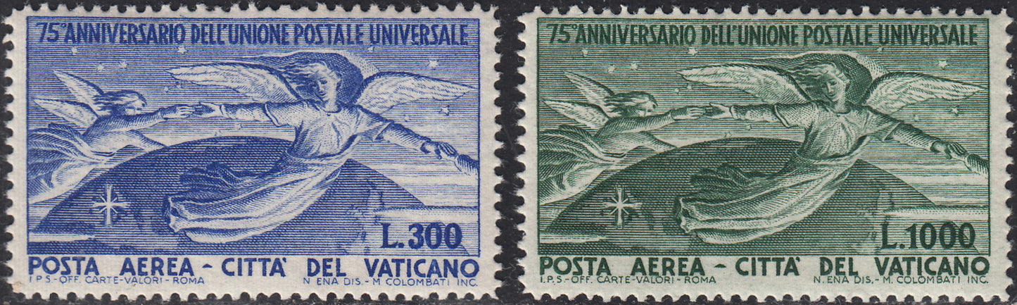 Vat7 - 1949 - Posta Aerea, 75° anniversario dell'UPU, serie di 2 valori nuovi gomma integra (18,19)