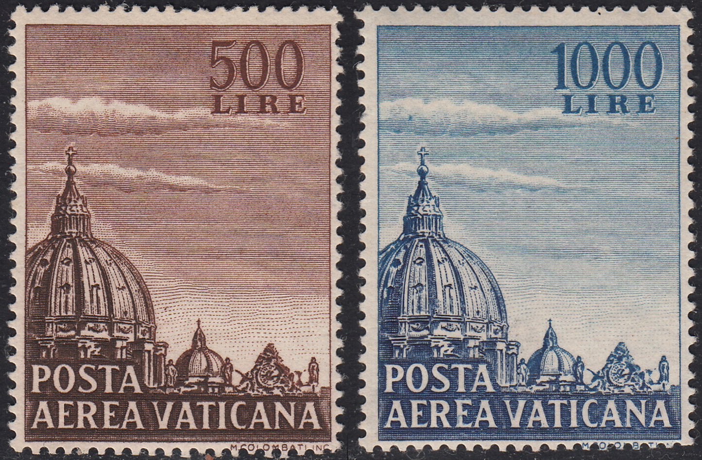 Vat16 - 1946 - New edition of the "Medaglioni" series, two new values ​​with modified overprint with intact gum (103A, 104A)