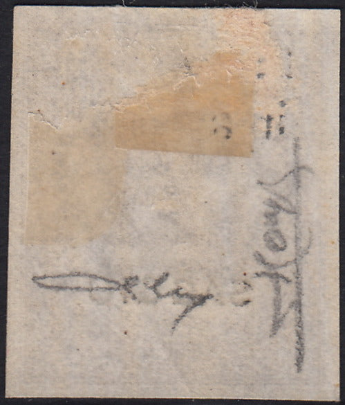 VEII118 - 1863 - Emissione De La Rue, c. 30 bruno non dentellato e con soprastampa SAGGIO nuovo (L19, saggio)