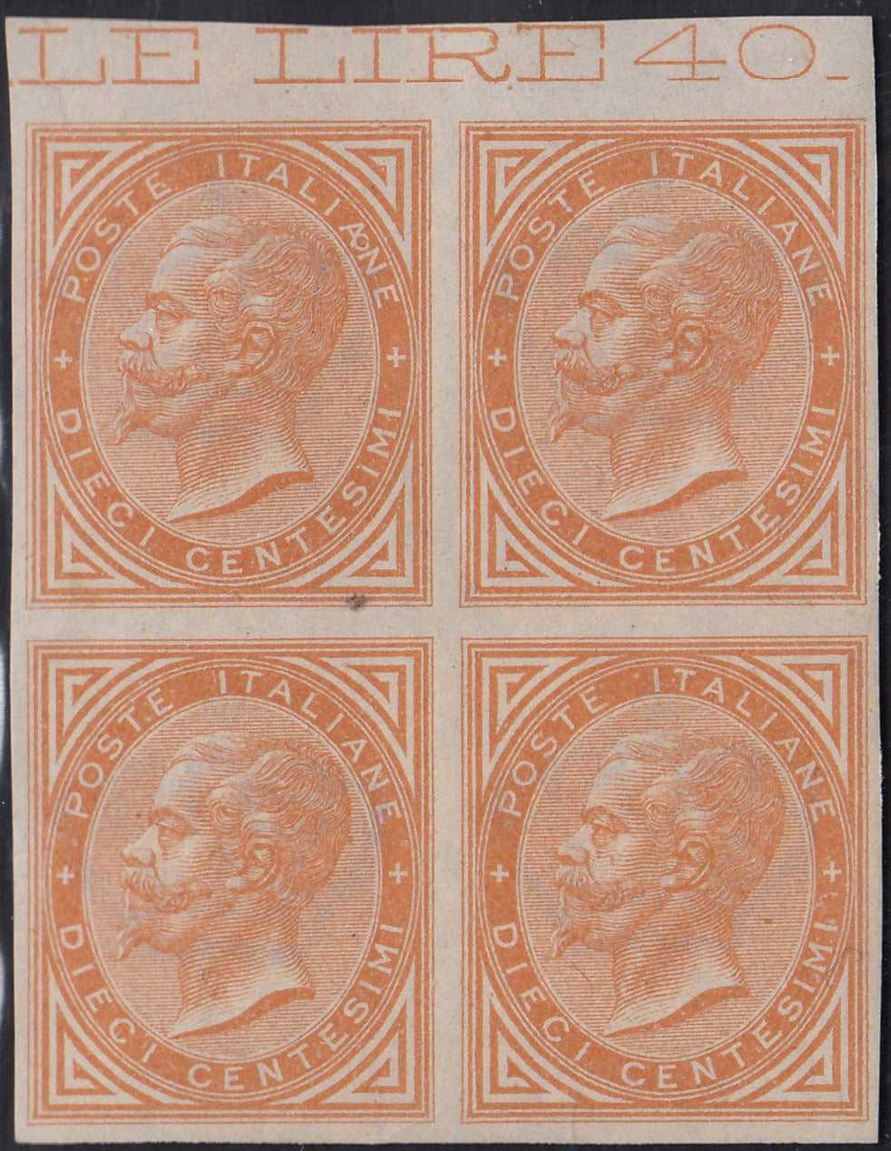 PV1976 - 1862 - Perforated issue c. 10 orange bistro used on small fragment (1g).