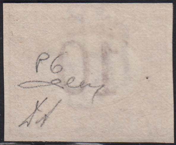 PV1976 - 1862 - Perforated issue c. 10 orange bistro used on small fragment (1g).