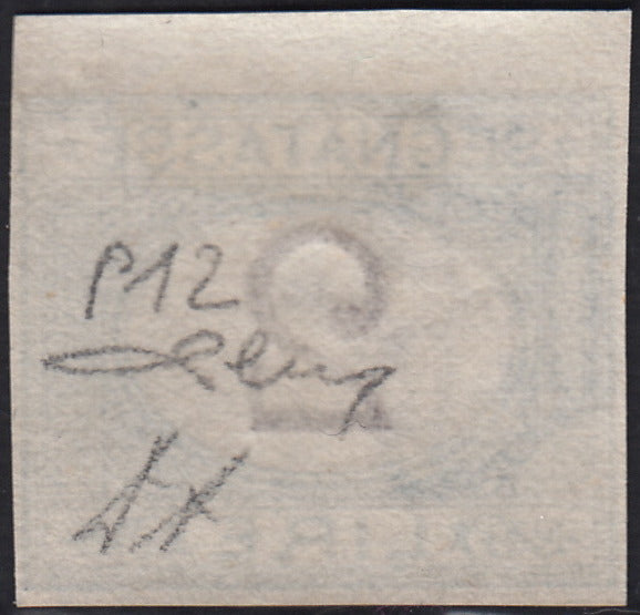 PV1976 - 1862 - Perforated issue c. 10 orange bistro used on small fragment (1g).