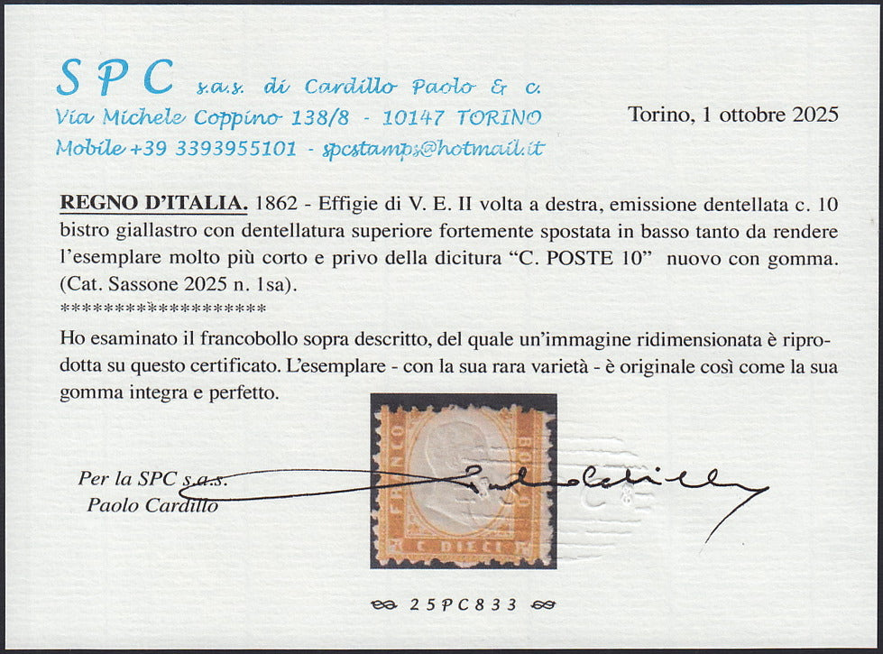 1852 - Duchy of Modena issue with dot after the figure, c. 10 new pink rubber intact (9)