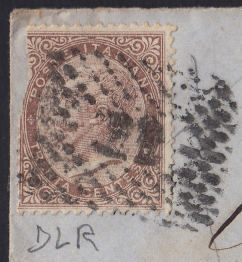 CG46 - 1879 - Issue De La Rue Turin edition c. 30 dark brown on letter from Camogli to Costantiopoli 11/8/78 (T19)
