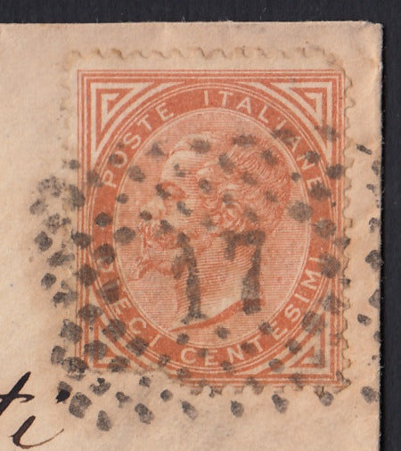 CG46 - 1879 - Issue De La Rue Turin edition c. 30 dark brown on letter from Camogli to Costantiopoli 11/8/78 (T19)